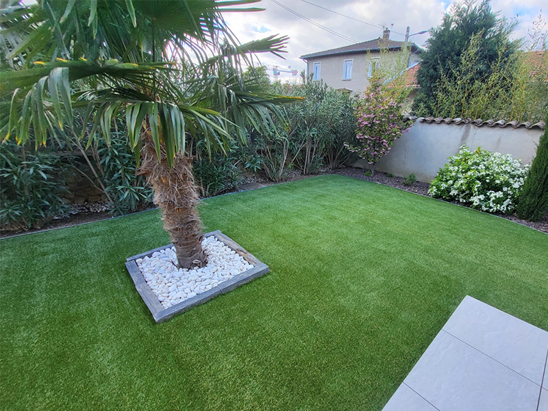 jardin paysager gazon synthétique saccinto
