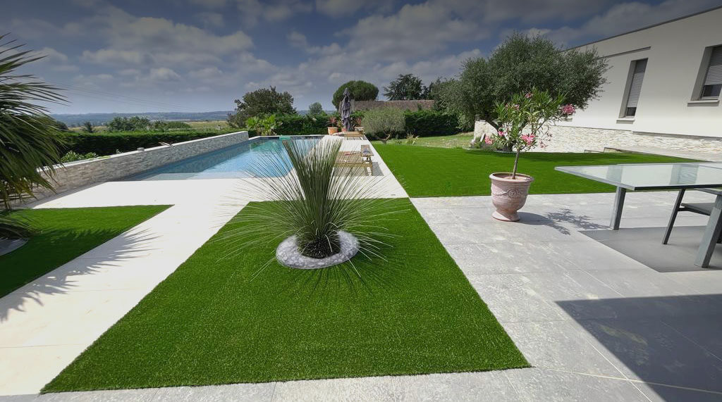 jardin paysager gazon synthétique saccinto Suprême 40