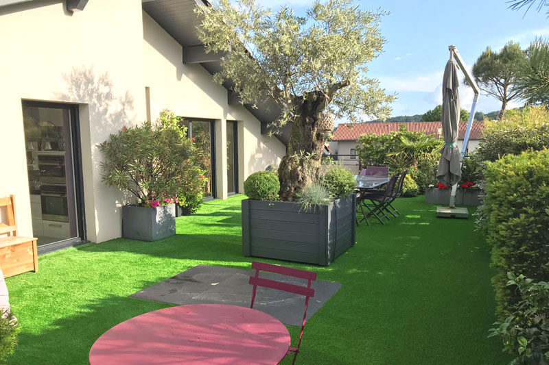 terrasse et balcon en gazon synthétique saccinto